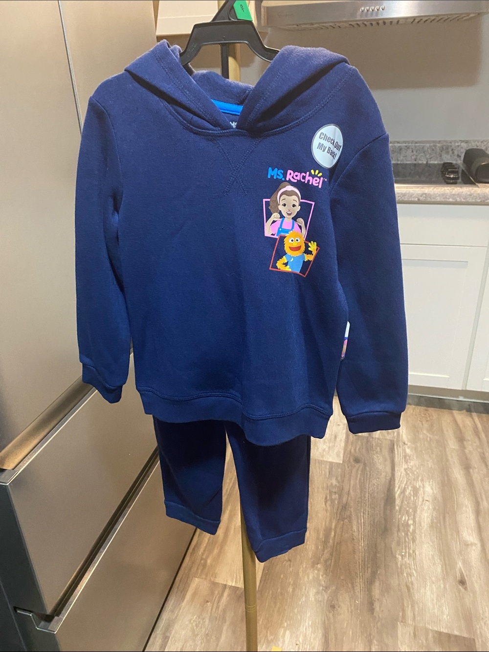 Ms Rachel Navy Hooded Kids Pajama Set with Colorful Character Graphic 5T NW